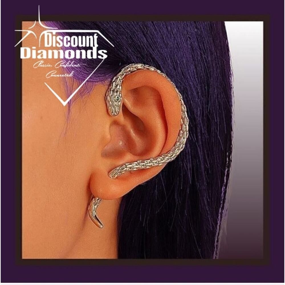 Snake Shaped Right Ear Cuff Clip  Non Piercing Wrap Earring